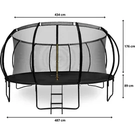 HyperMotion Gartentrampolin 487 cm Schwarz
