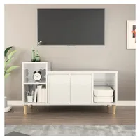 Furnicato TV-Schrank Hochglanz-Weiß 100x35x55 cm Holzwerkstoff