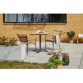 Cinas Bistrotisch 70 x 70 x 74 cm Anthrazit/Teak