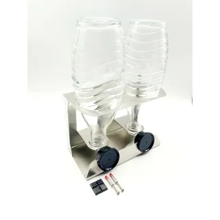 Flaschenhalter Abtropfhalter Ständer für zwei Sodastream Crystal Glas Flaschen