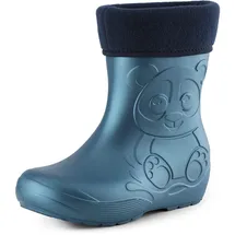 Ladeheid Eva Kinder Jungen Mädchen Gummistiefel Regenschuhe gefüttert LA-CA-11 (Metallisches Blau-2, 22/23 Eu)