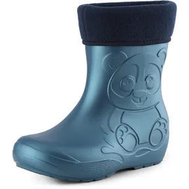 Ladeheid Eva Kinder Jungen Mädchen Gummistiefel Regenschuhe gefüttert LA-CA-11 (Metallisches Blau-2, 22/23 Eu)