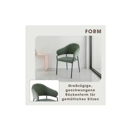 byLIVING Stuhl 2er-Set ¦ grün ¦ Maße cm B: 60 H: 86