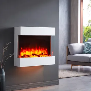 Xxxl Elektrokamin Balderia Alva, Weiß, Metall, Holzwerkstoff, 73x64x20 cm, Fernbedienung, Flammeneffekt separat schaltbar, Überhitzungsschutz, Thermostat, Dimmer, Freizeit, Heizen & Kühlen, Elektrokamine