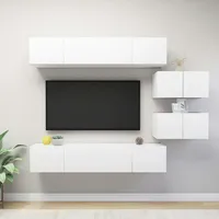 VidaXL 6-tlg. TV-Schrank-Set Weiß Holzwerkstoff