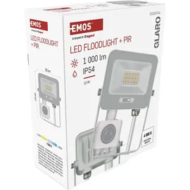 EMOS LED Strahler Aluminium 10 W mit Bewegungsmelder 20 cm weiß
