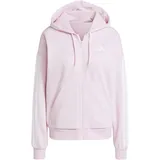 adidas Essentials Full-Zip Fleece Hoodie, Clear pink/White, XL