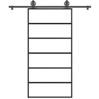 vidaXL Schiebetür mit Beschlag 102x205 cm ESG-Glas & Aluminium