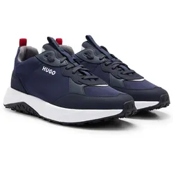 HUGO Herren Sneaker - Kane Runn mfny, Turnschuh, Schnürung, Material-Mix Dunkelblau EU 43