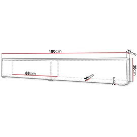 Mirjan24 Tv-Lowboard, Schwarz, Holzwerkstoff, Rechteckig,Rechteckig, 180x30x33 cm, Wohnzimmer, Wohnwände, Lowboards, Lowboards stehend