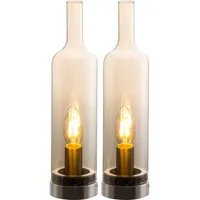 Nowa Tischlampe Tischleuchte Nachttischleuchte Flasche Wohnzimmerlampe Schlafzimmerlampe, Metall Glas