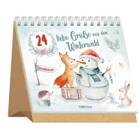 Trötsch Verlag Adventskalender 24 liebe Grüße aus dem Winterwald Aufstellkalender