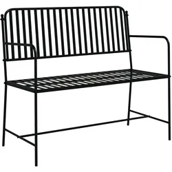 vidaXL Gartenbank Schwarz Metall Standard Langlebig Gartenbank