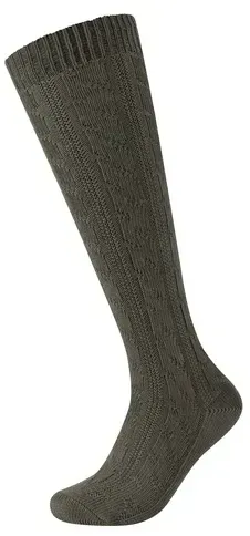 camano Unisex Wiesn Kniestrümpfe Cosy Cable Stitch - olive - 39-42