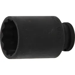 BGS Kraft-Steckschlüssel-Einsatz Zwölfkant, tief | Antrieb Innenvierkant 12,5 mm...