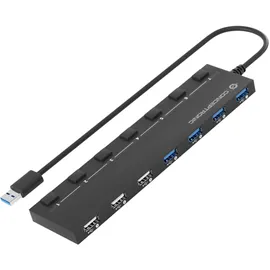 Conceptronic HUBBIES09BP USB-Hub 7-Port 4xUSB 3.0 3xUSB 2.0 mit Netzteil