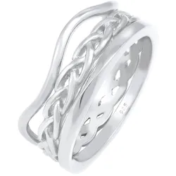 Elli Ringset Wellen Geflochten Verdreht 925 Silber Ringe   Damen 