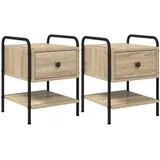 vidaXL Nachtschrank 2 Stk. Sonoma-Eiche 35 x 36,5 x 47 cm Braun