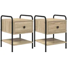 vidaXL Nachtschrank 2 Stk. Sonoma-Eiche 35 x 36,5 x 47 cm Braun