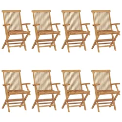 vidaXL 8x Teak Massiv Gartenstuhl Klappbar Holzstuhl Klappstuhl Stuhl Stühle Gartenstühle Gartenmöbel Gartensessel Terrasse Garten Balkon