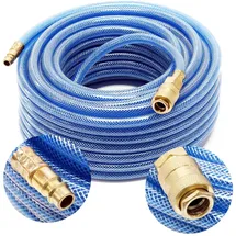 Wiltec PVC Druckluftschlauch 20 m bis max. 60 bar, Kompressorschlauch Gewebeschlauch für alle gängigen Kompressoren, Luftschlauch