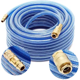 Wiltec PVC Druckluftschlauch 20 m bis max. 60 bar, Kompressorschlauch Gewebeschlauch für alle gängigen Kompressoren, Luftschlauch