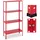 Relaxdays Schwerlastregal Metall 147,5 x 75,5 x 30,5 cm rot 4 Ebenen
