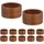 Relaxdays Serviettenringe, 12er Set, aus Holz, HxD: 2,5 x 5 cm, Serviettenhalter, Papier- und Stoffservietten, braun