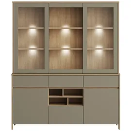 Home Affaire Buffet Stranda Hochschrank im Scandi-Style 164 x 39 x 195 cm GRÜN