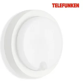 Telefunken Außenwandleuchte Kunststoff 17 x 5,7 cm inkl. Bewegungsmelder, Dämmerungssensor, IP44, weiß