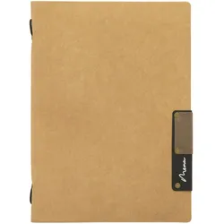 Securit® Nature-Style-Menükartenhalter aus natürlichem wasserfestem Faserstoff in Beige – A5 (1 Doppelinsert für 4xA4 inklusive)