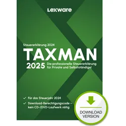 Lexware TAXMAN 2025 Download, Steuererklärung, 1 Lizenz(en), Elektronischer Soft
