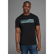 Bruno Banani T-Shirt BRUNO BANANI, Herren, Gr. XXL (60/62), schwarz, Single Jersey, Obermaterial: 100% Baumwolle, bedruckt, slim fit, Rundhals, Shirts T-Shirt, in schmaler Passform