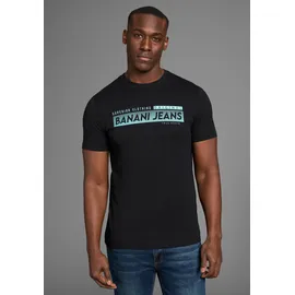 Bruno Banani T-Shirt BRUNO BANANI, Herren, Gr. XXL (60/62), schwarz, Single Jersey, Obermaterial: 100% Baumwolle, bedruckt, slim fit, Rundhals, Shirts T-Shirt, in schmaler Passform