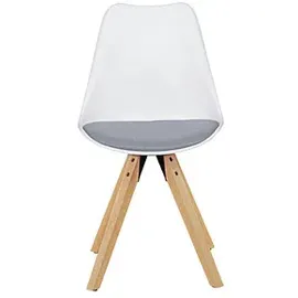 Wohnling Esszimmerstühle WL5.025 weiß, grau Kunststoff, 2 St.