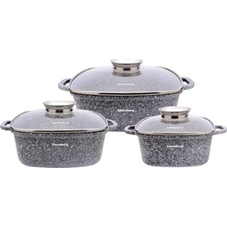 Klausberg POT SET MARBLE KB-7534, Pfanne + Kochtopf, Grau