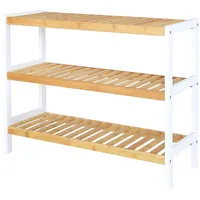 tavora Bambusregal 70 x 26 x 55 cm Natur/Weiß