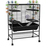 furnicato Kleintierkäfig Geräumiger Nagerkäfig 82L x 46B x 109H cm in Schwarz schwarz
