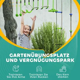 aiyaplay Ninja Warrior Hindernisparcours für Kinder Ninja Slackline Kit Grün