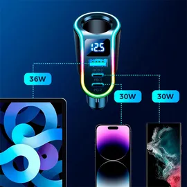 Joyroom Auto-Schnellladegerät 4in1 USB-A QC3.0 / 2x USB-C PD 150W Schwarz