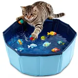 Katzenpool, Hundepool, 30×10 cm Faltbarer Haustierpool, Klein Planschbecken für Katzen Hund, Mini Katzen Pool Werden zum Baden, Planschen und zur Aufbewahrung (C)