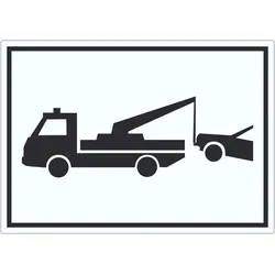 Widerrechtlich abgestellte Fahrzeuge Symbol Aufkleber A2 (420x594mm)