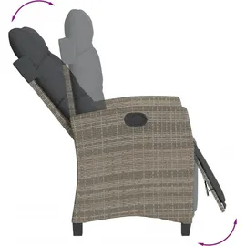 vidaXL Gartensessel 58,4 x 69,7 x 93 cm grau mit Fußteil
