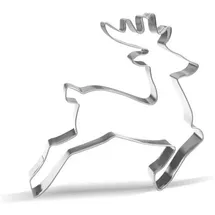 luxuskollektion Ausstechform Rentier Edelstahl 13 cm Springend für Weihnachtspartys