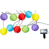 Spetebo Bunte Party Lichterkette - Solar Lichterkette mit 10 Garten Lampions bunt - Außen Partybeleuchtung 10 LED Pavillon Dekoration Beleuchtung