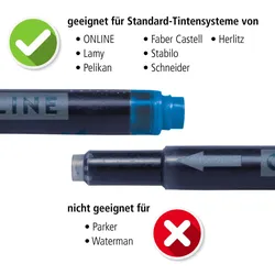 ONLINE® Tintenpatronen für Füller nachtblau
