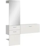 VCM ebuy24 Garderobenmöbel Set 2 Teile weiß Melamin, ca. 156x190x36 cm