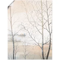 Wandbild ARTLAND "Seeufer am Wald II", beige (farbe bild(er): naturfarben), B:60cm H:80cm T:0,1cm, Papier, Bilder, als Leinwandbild, Poster, Wandaufkleber in verschied. Größen