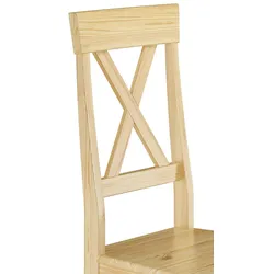 Erst-Holz Küchenstühle Doppelpack Massivholzstühle 2x Esszimmerstuhl Kiefer 90.71-23-D