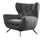KAWOLA Hochlehnsessel CHARME Cord 100 x 106 x 95 cm Grau gepolstert